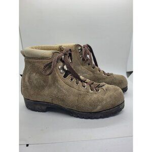VTG Vasque Hiking Boots 5.5 Made In Italy Suede Leather Vibram Sole Outdoor